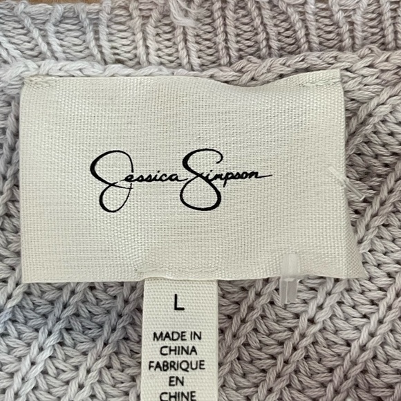 Jessica Simpson Women’s Sweater Tie Dye Waffle  Knit Crop Blue/brown/white Large - Picture 10 of 10